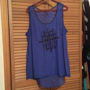 See through tank with black sequin detail